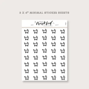Minimalistic Mini Baby Stroller Stickers