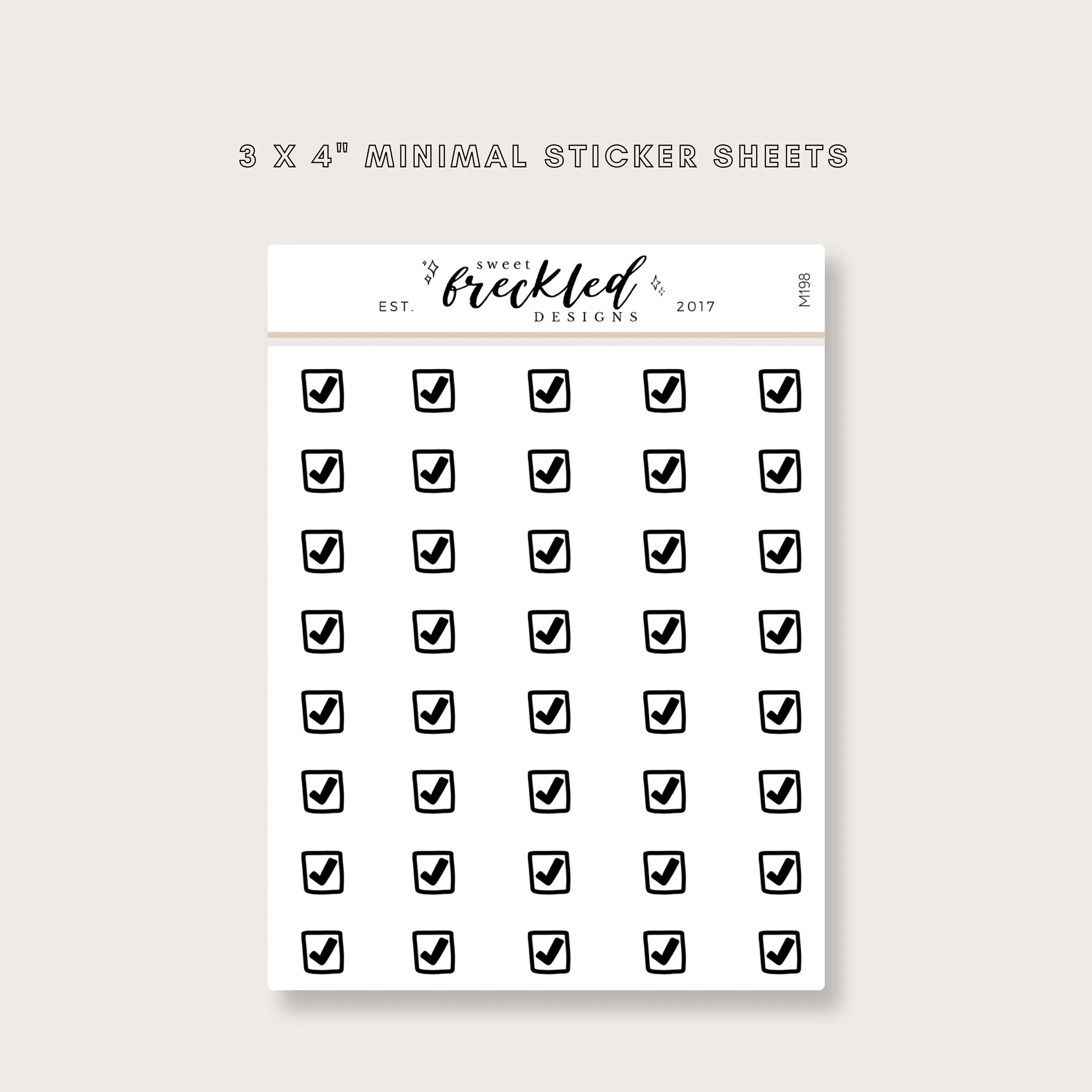 Minimalistic Mini Check Mark Box To Do Stickers