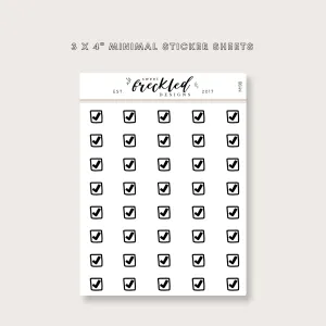 Minimalistic Mini Check Mark Box To Do Stickers
