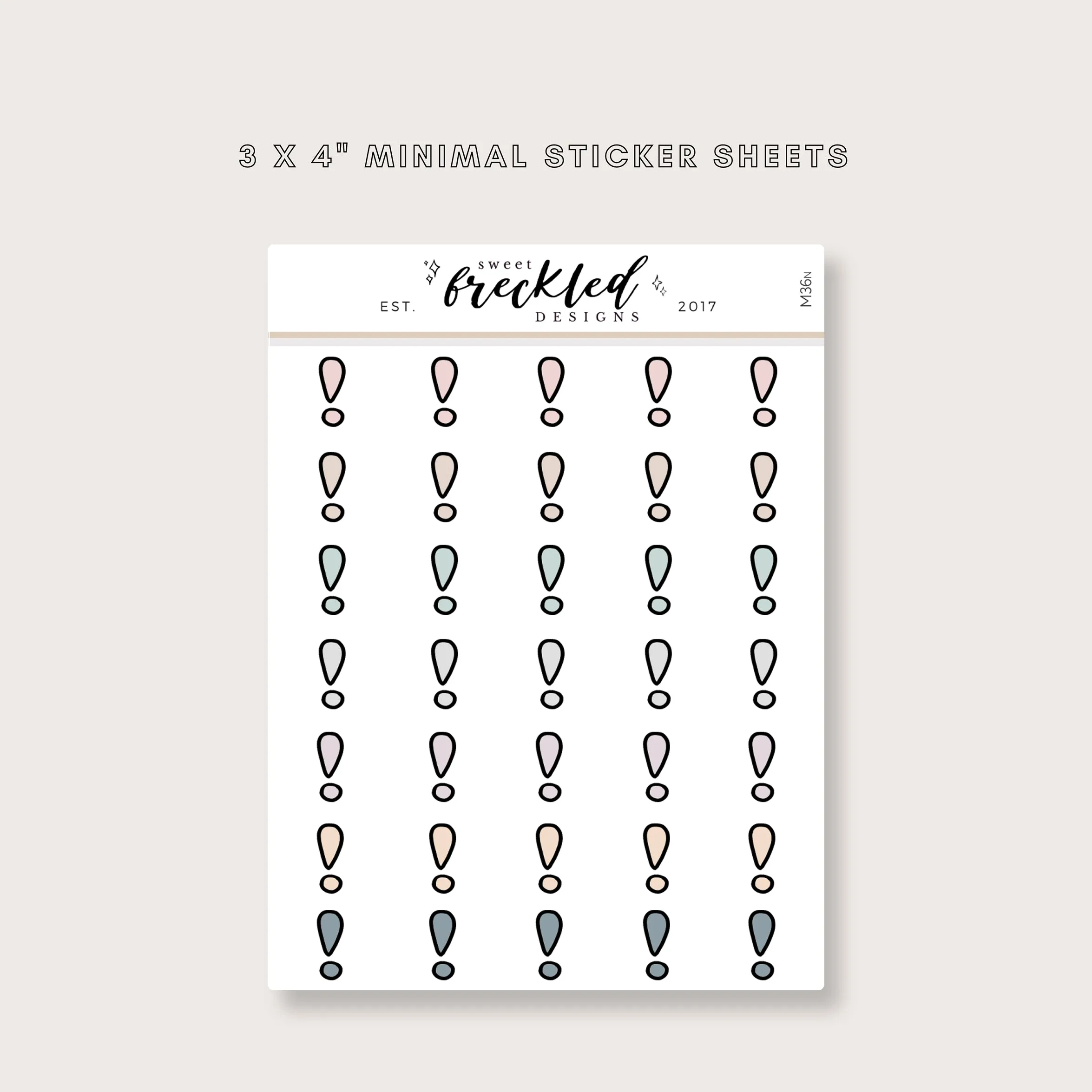 Minimalistic Mini Exclamation Mark Important Stickers (3 Colors Available)