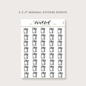 Minimalistic Mini Groceries Grocery Bag Shopping Stickers