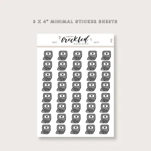 Minimalistic Mini Laptop (Version 1) Stickers