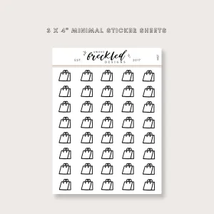Minimalistic Mini Shopping Bag Stickers