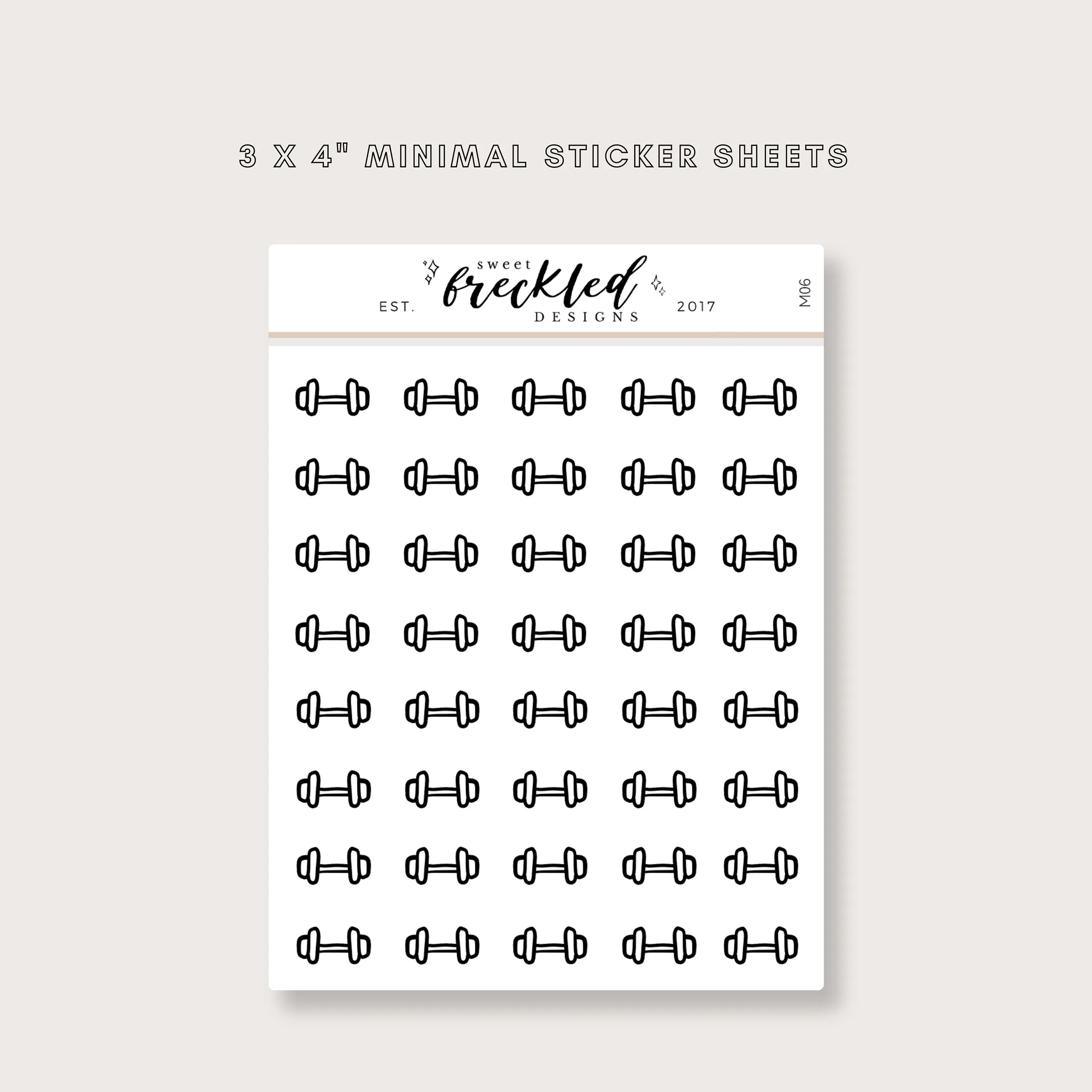 Minimalistic Mini Workout Barbell Stickers