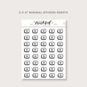 Minimalistic Mini Youtube Button Stickers