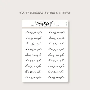 Minimalistic Script "Destash" Stickers