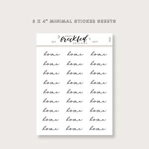Minimalistic Script "Home" Stickers