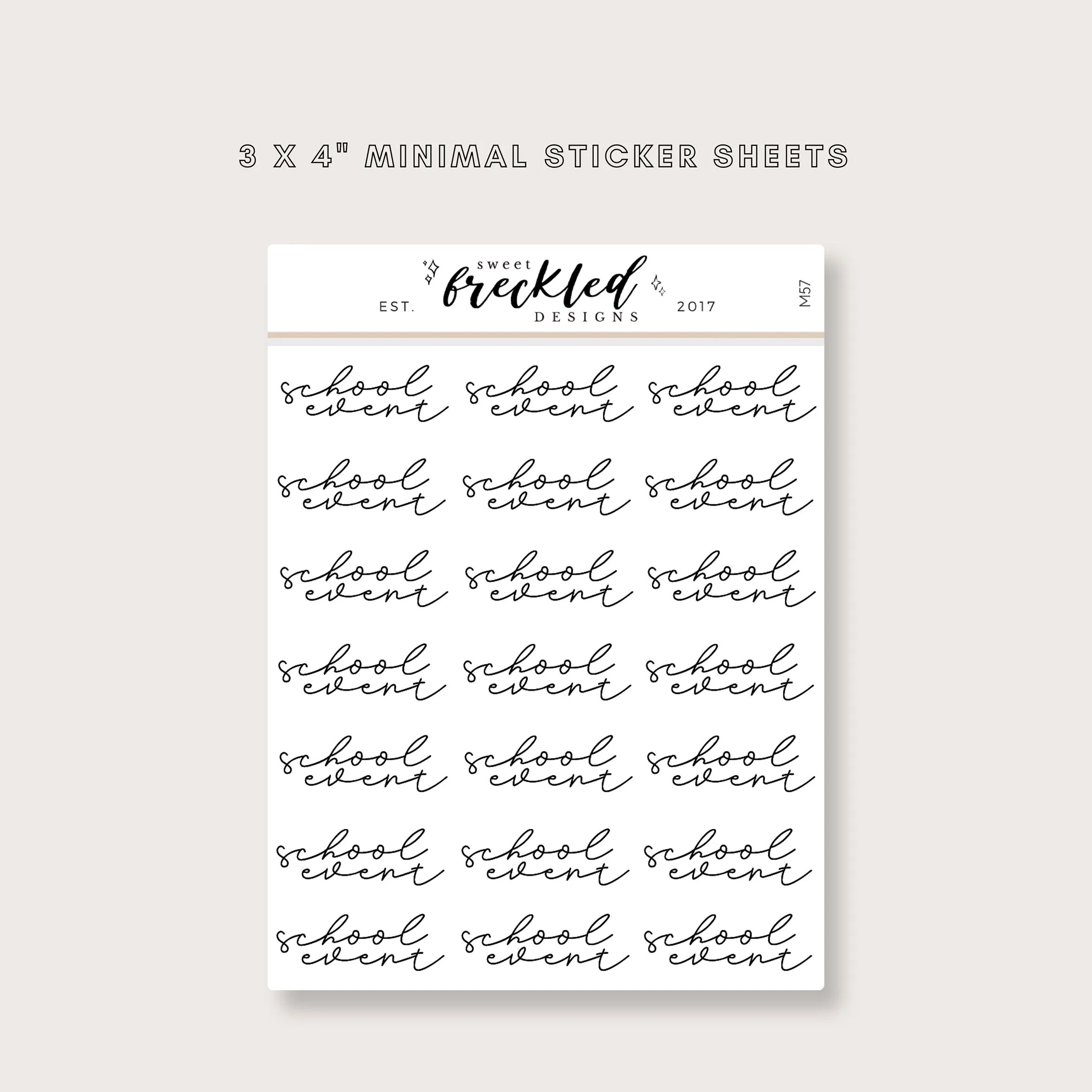 Minimalistic Script "School Event" Stickers