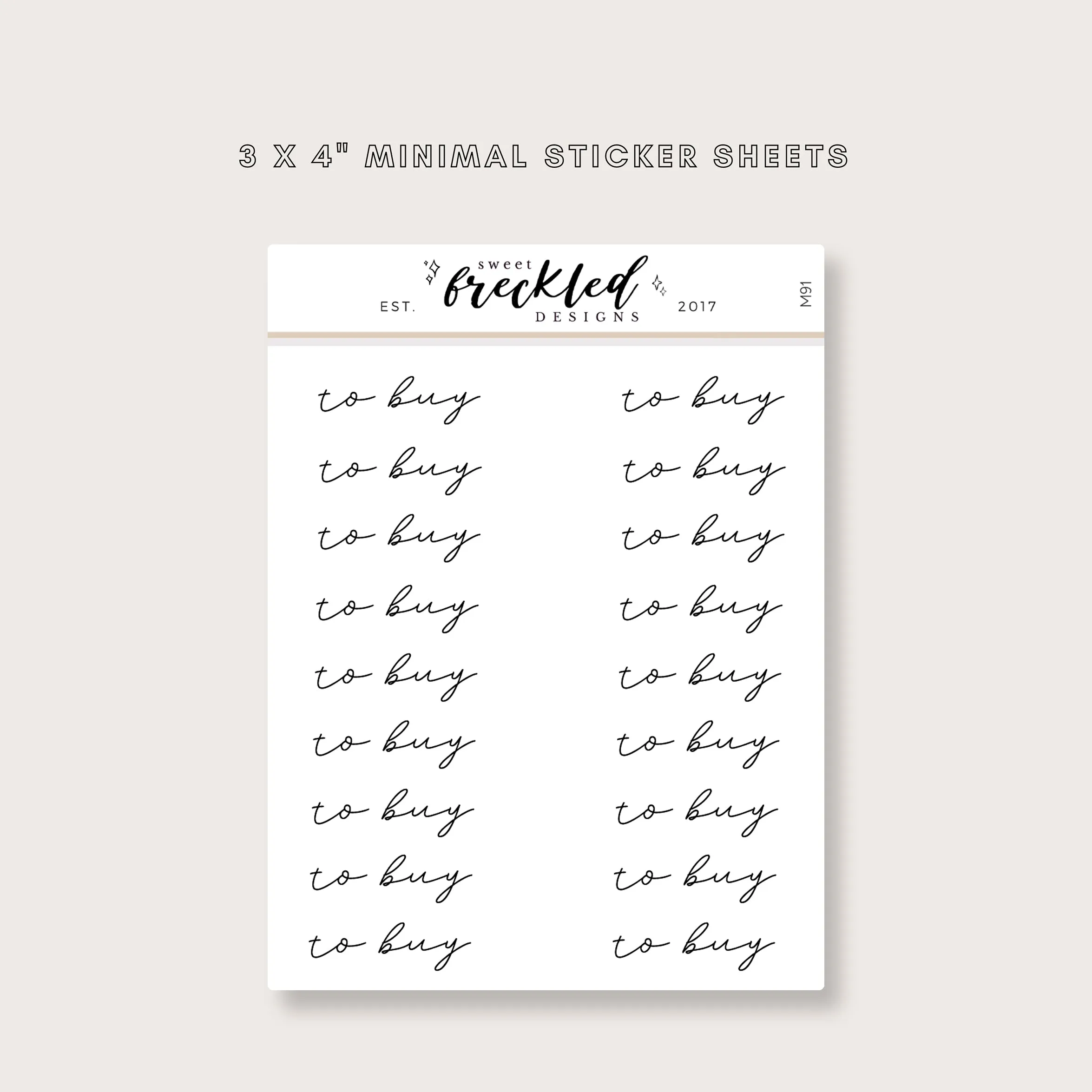 Minimalistic Script "To Buy" Stickers