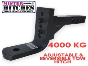 Mister Hitches - Adjustable Tow Hitch 4000Kg | 12 Stage Ball Mount (Heavy Duty)  (MHABM-5XHD)