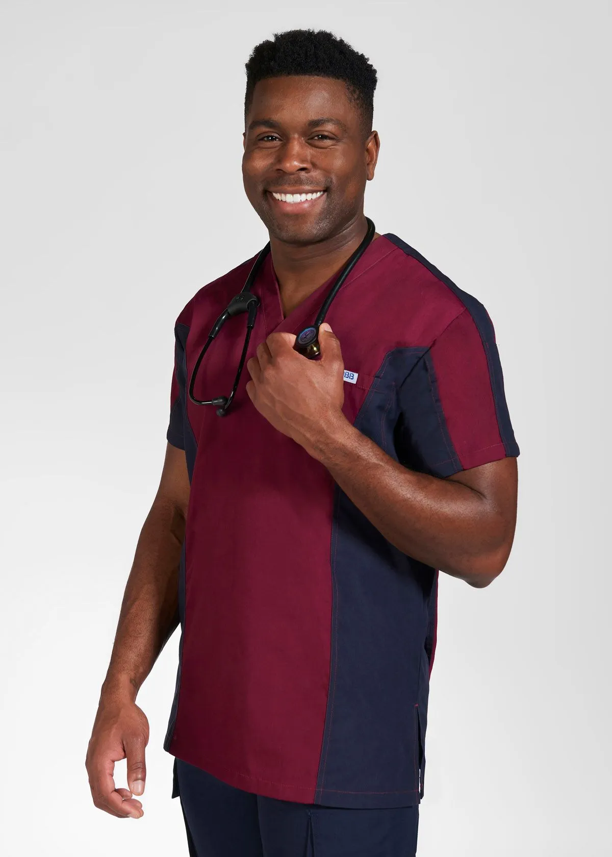 MOBB - Scrub Top, 2 Tone - MENS - 409T