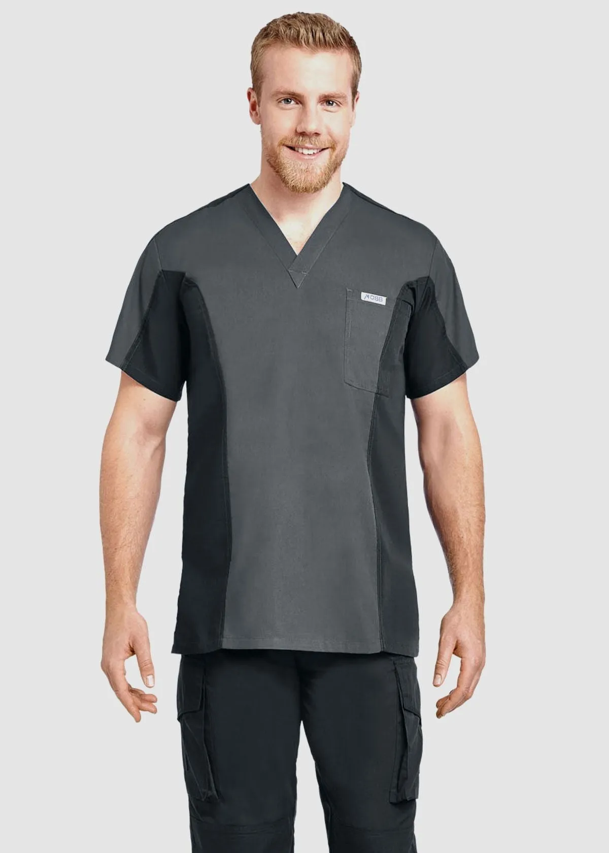MOBB - Scrub Top, 2 Tone - MENS - 409T
