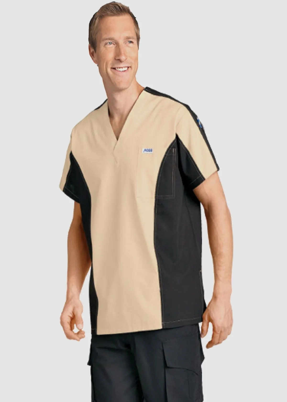 MOBB - Scrub Top, 2 Tone - MENS - 409T