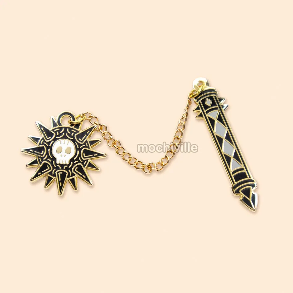 Mochiville: Enamel Pin - Barbarian Flail Chain Mace
