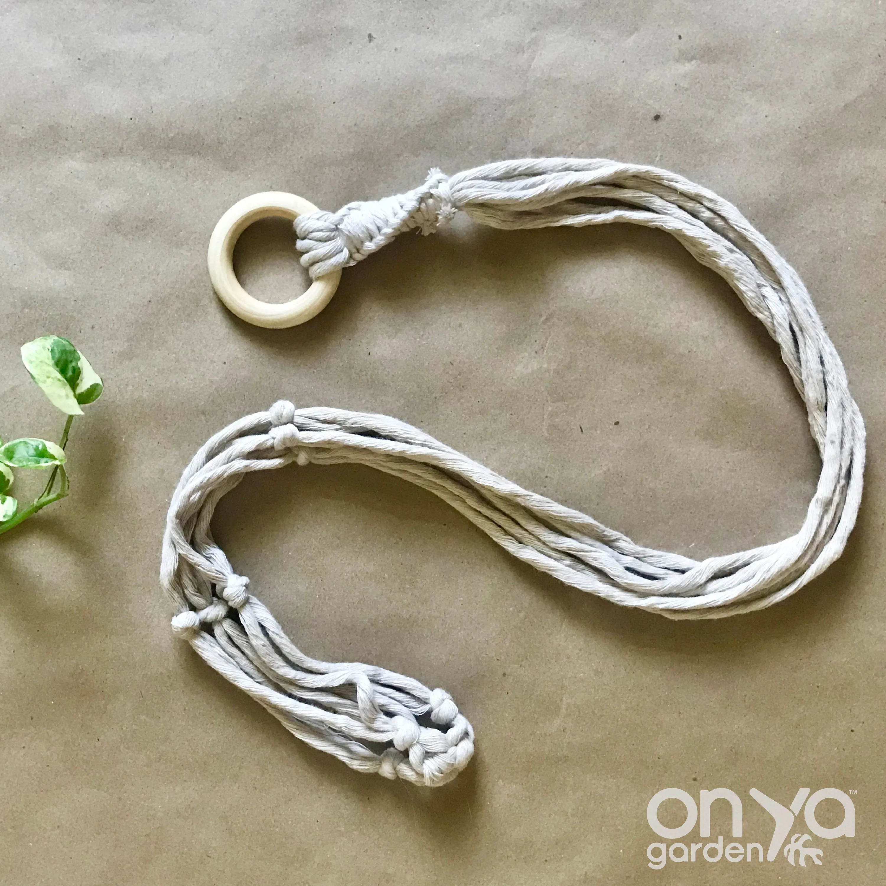 Modern No-Tail Macrame Plant Hanger - Medium 33" Length