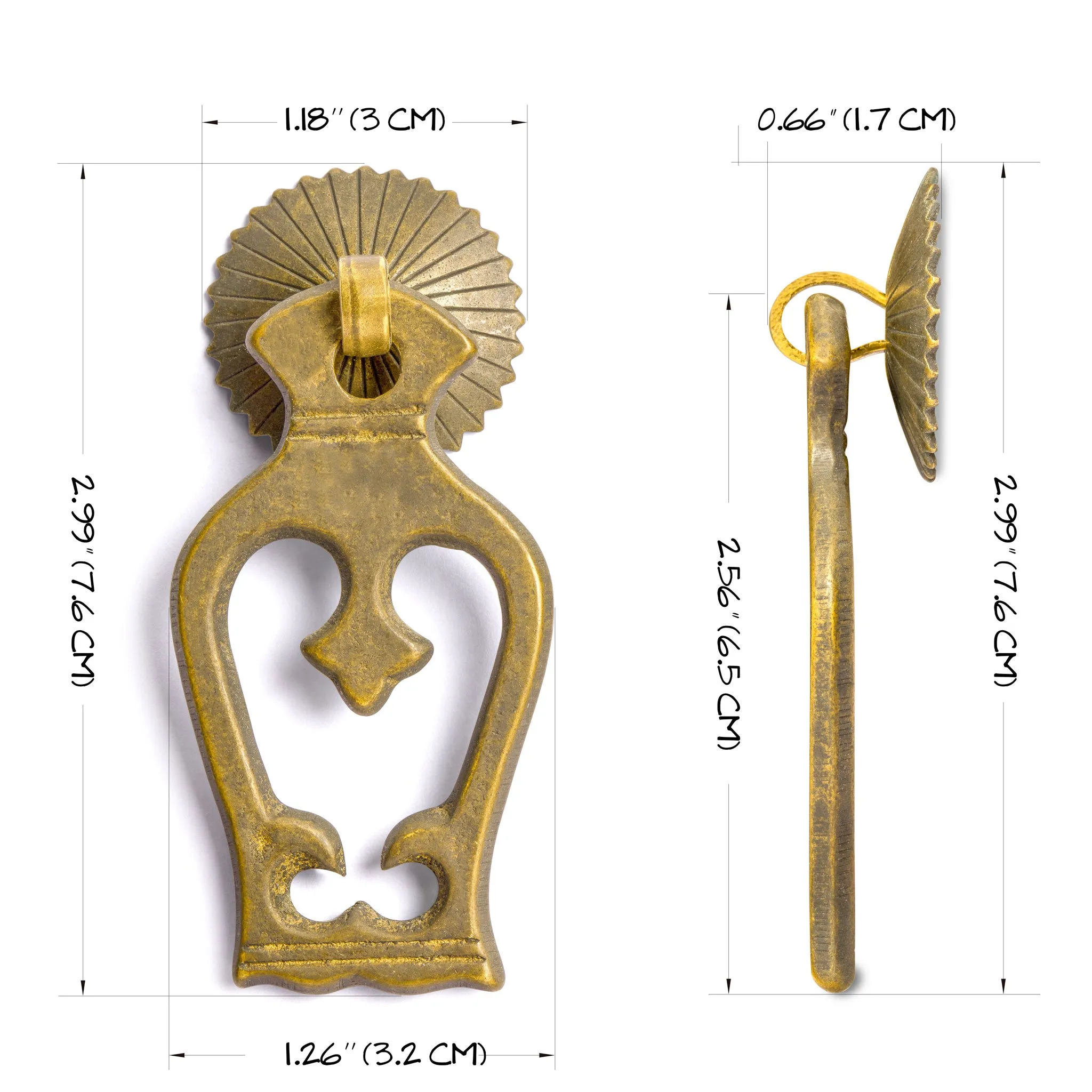 Monk's Washing Bowl Pulls 2.6" - Set of 2