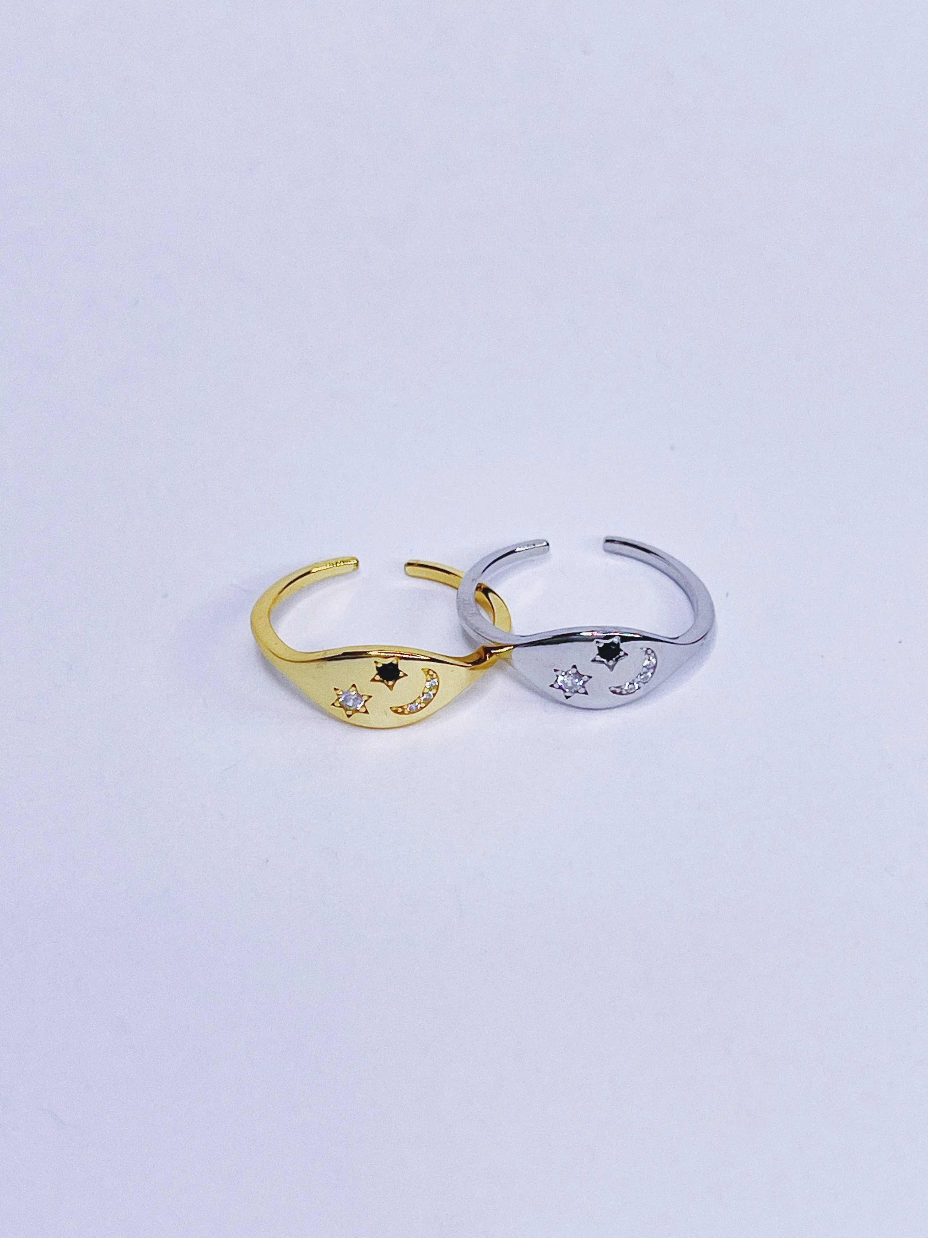 Moon   Star Signet Ring