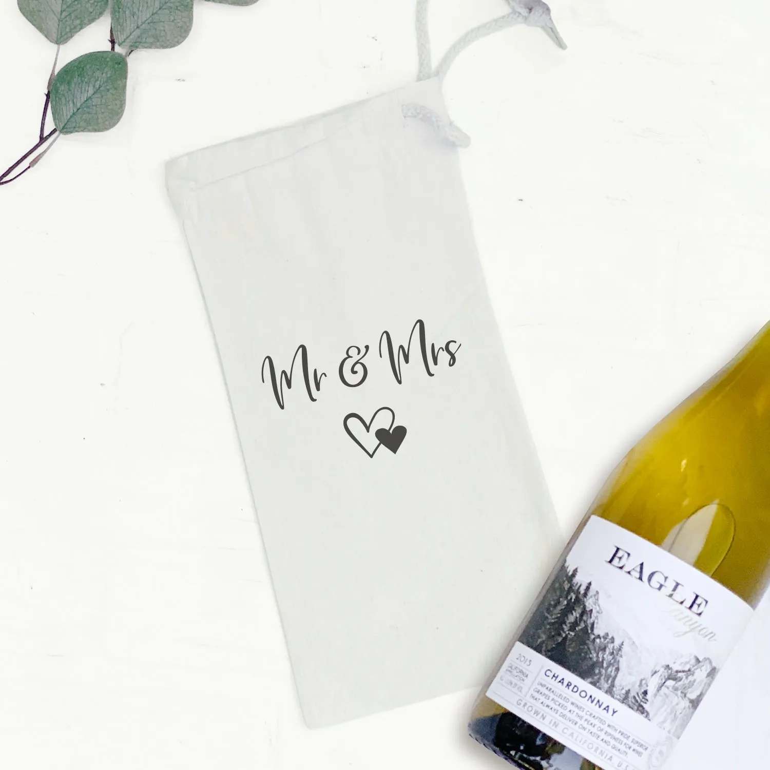 Mr & Mrs - Canvas Wine Bag