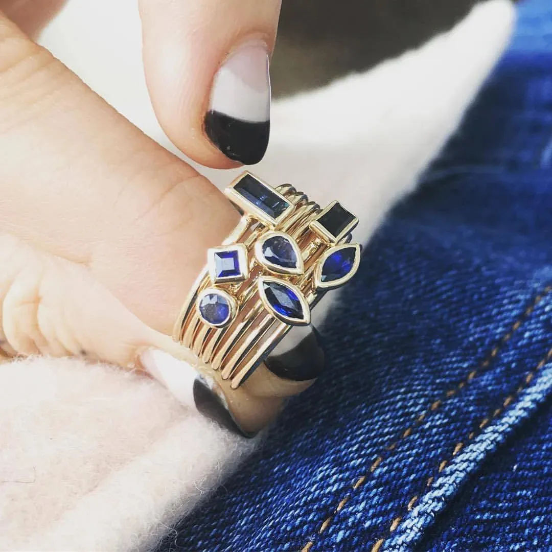 métier / aquamarine stacking ring