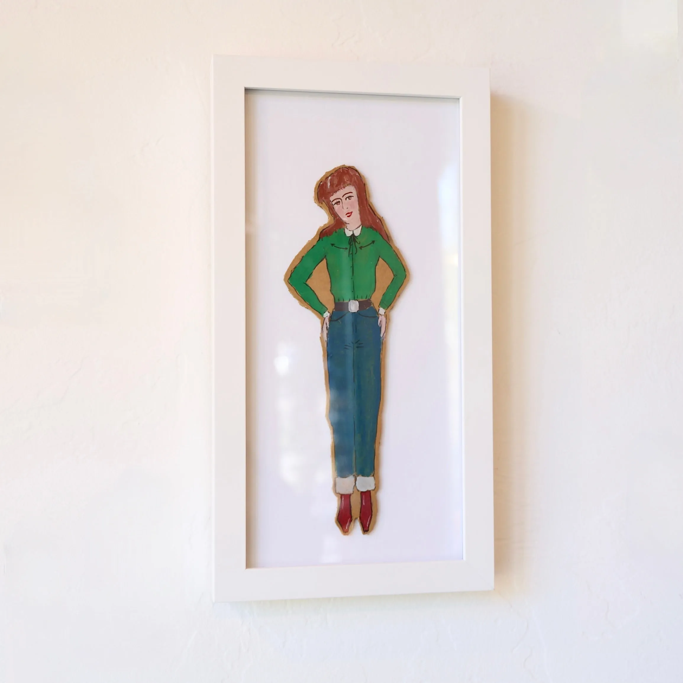Naïm Amor Paper Doll - Cowgirl with Green Shirt