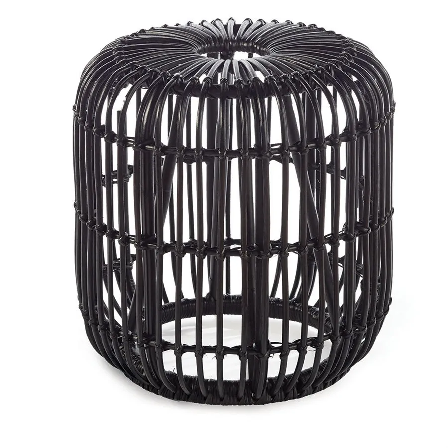 Napa Home Garden, RATTAN STOOL BLACK,rt200bk