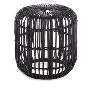 Napa Home Garden, RATTAN STOOL BLACK,rt200bk