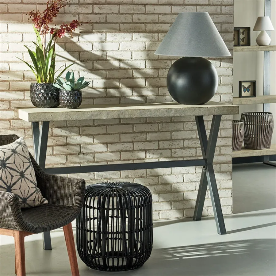 Napa Home Garden, RATTAN STOOL BLACK,rt200bk