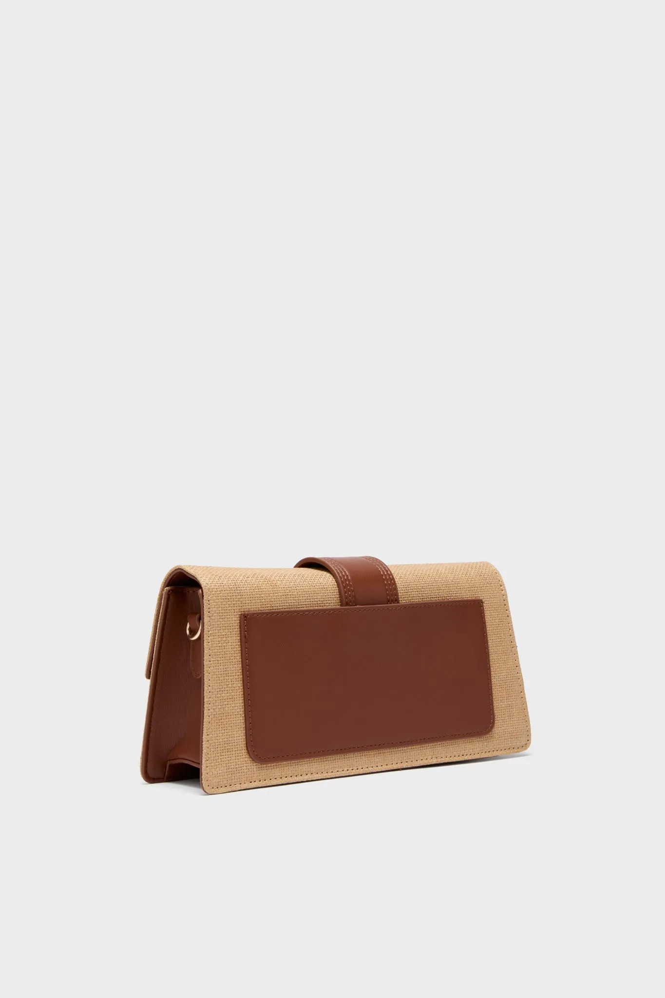 Natural Tan Violet Straw Crossbody