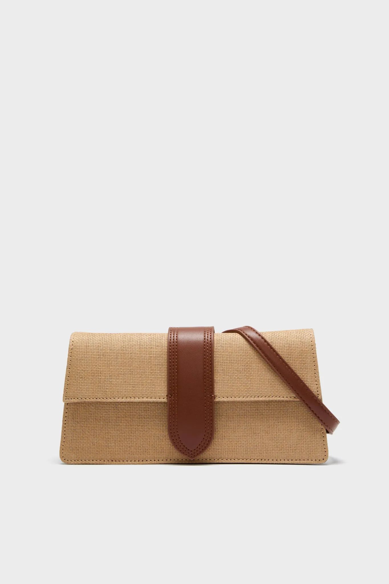 Natural Tan Violet Straw Crossbody