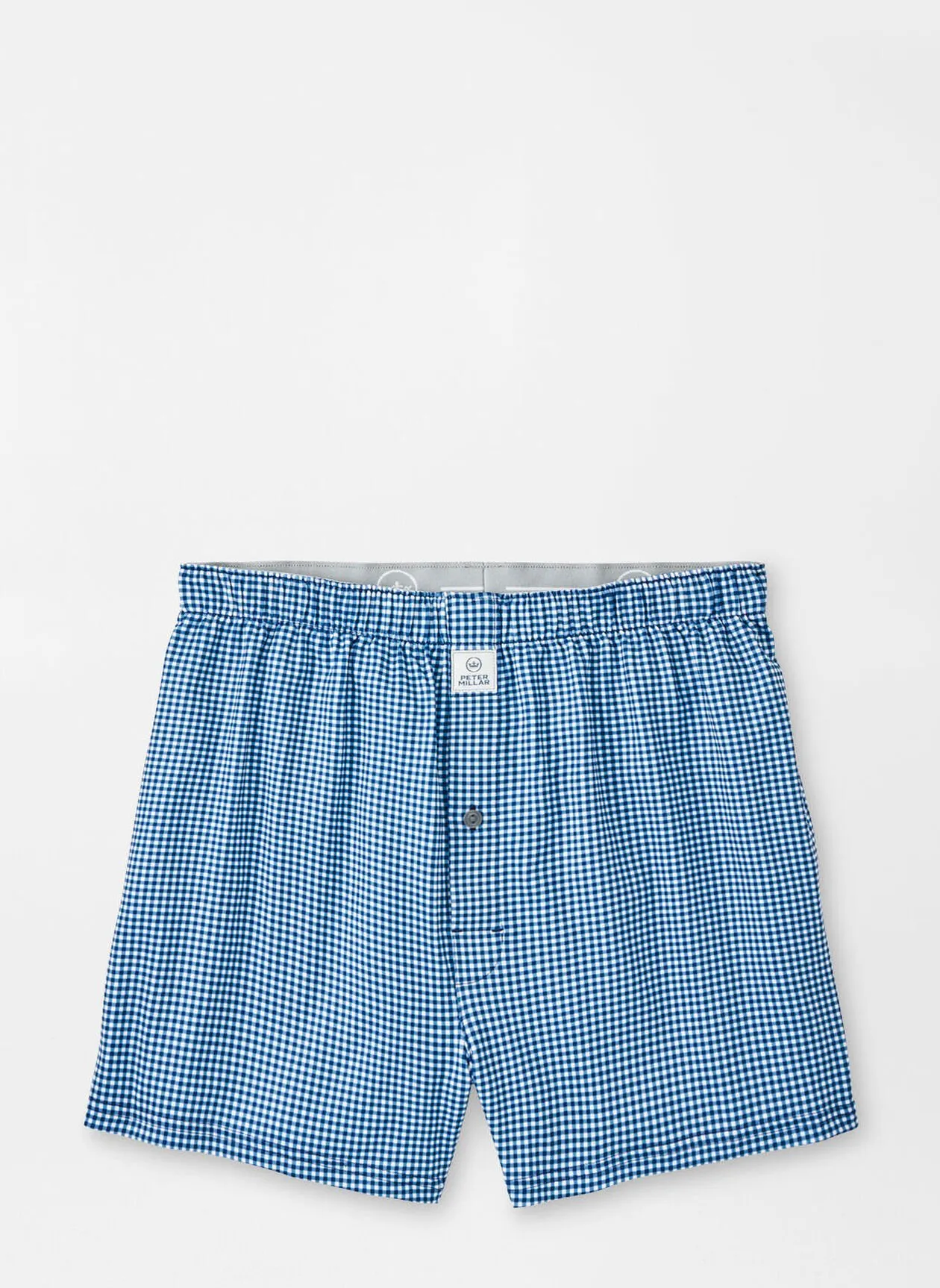 NEBRASKA GINGHAM PERFORMANCE BOXER SHORT - NAVY