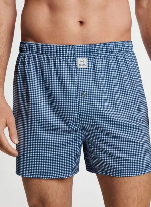 NEBRASKA GINGHAM PERFORMANCE BOXER SHORT - NAVY