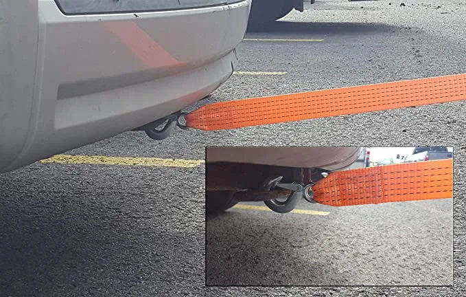 New ESKAA 2inch Reinforced Heavy Duty Tow Strap with Hooks (10ft)