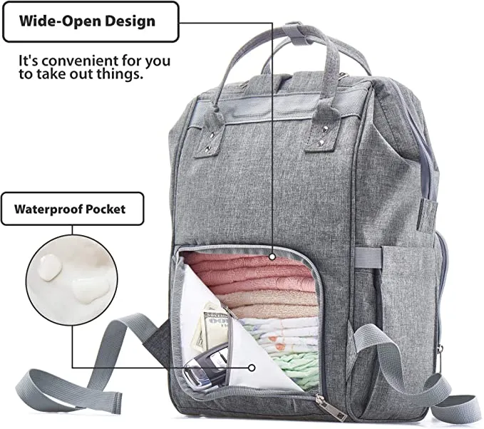 New KiddyCare Diaper Bag Backpack – Multi-Function Baby Bag, Maternity Nappy Bags for Travel, Large Capacity