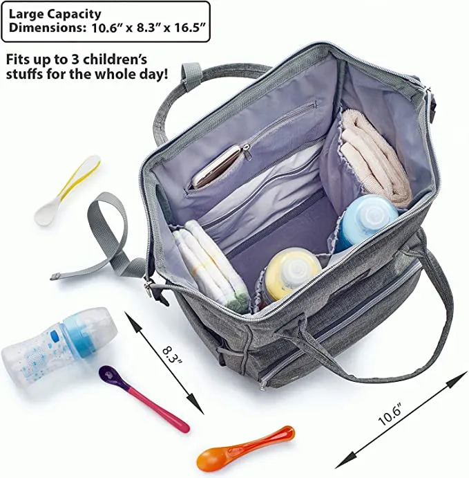 New KiddyCare Diaper Bag Backpack – Multi-Function Baby Bag, Maternity Nappy Bags for Travel, Large Capacity