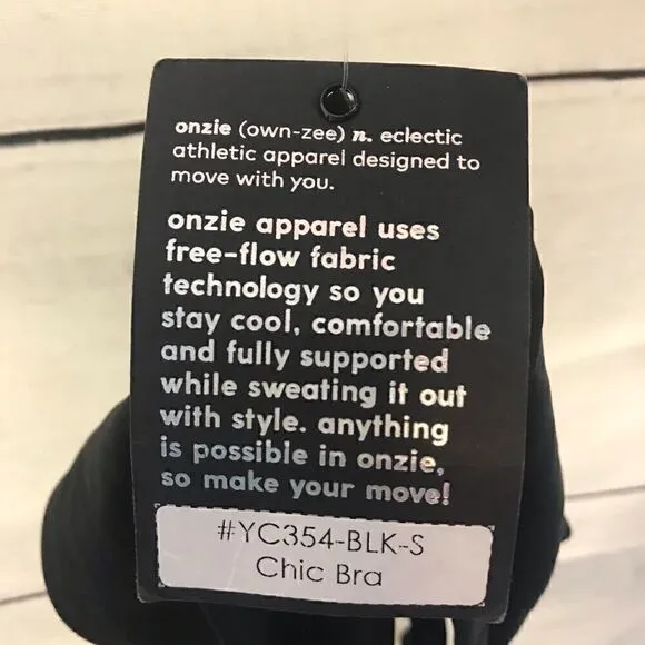 NEW! Onzie Chic Yoga Sports Bra Black Sz Small