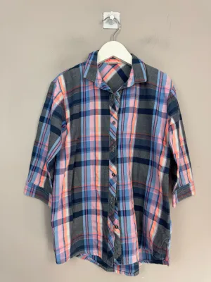 Next Blue Check Shirt Dress 4y