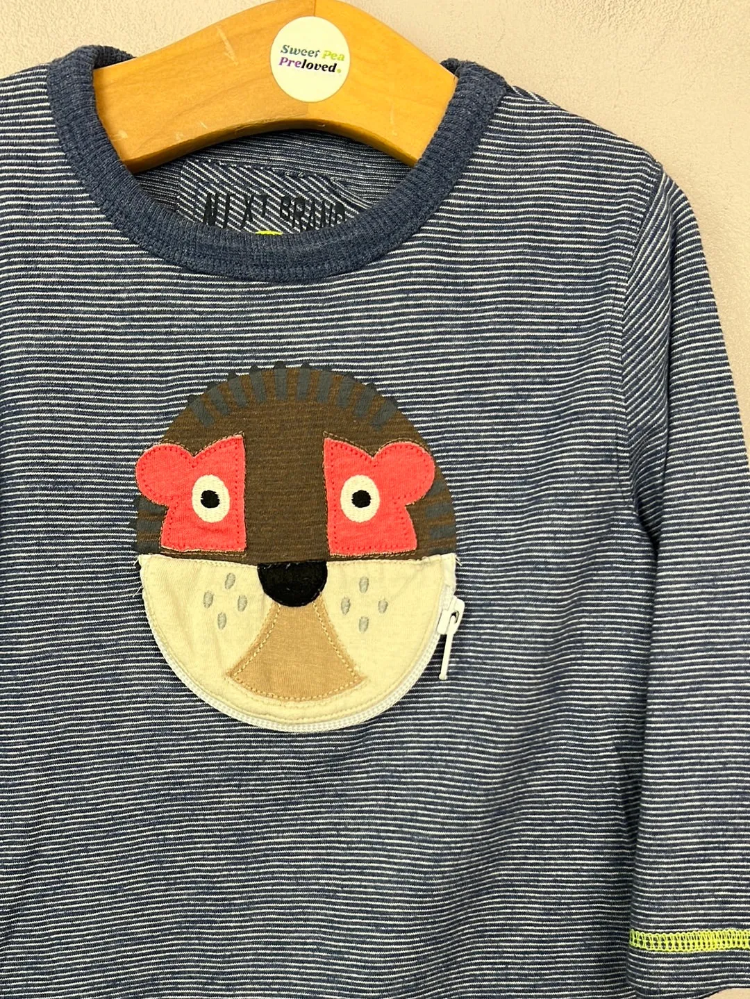 Next Lion zipped mouth T-shirt 9-12m