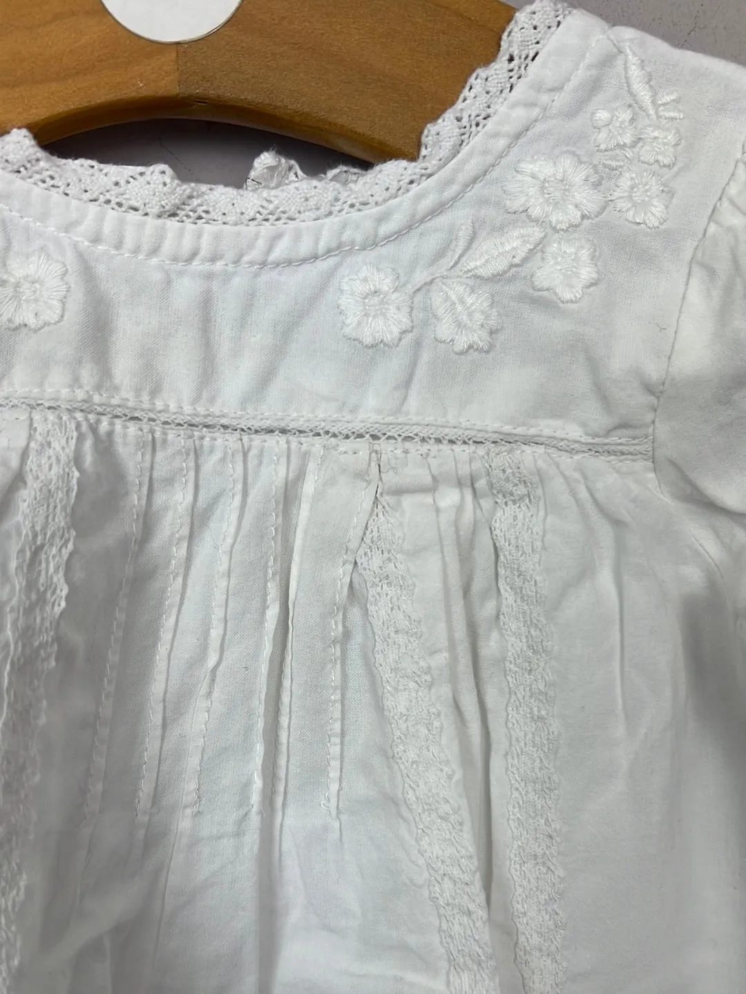 Next white embroidered long sleeve blouse 0-3m