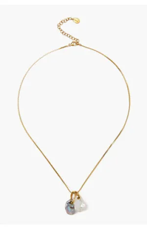 NG-14329 chan luu white pearl mix necklace