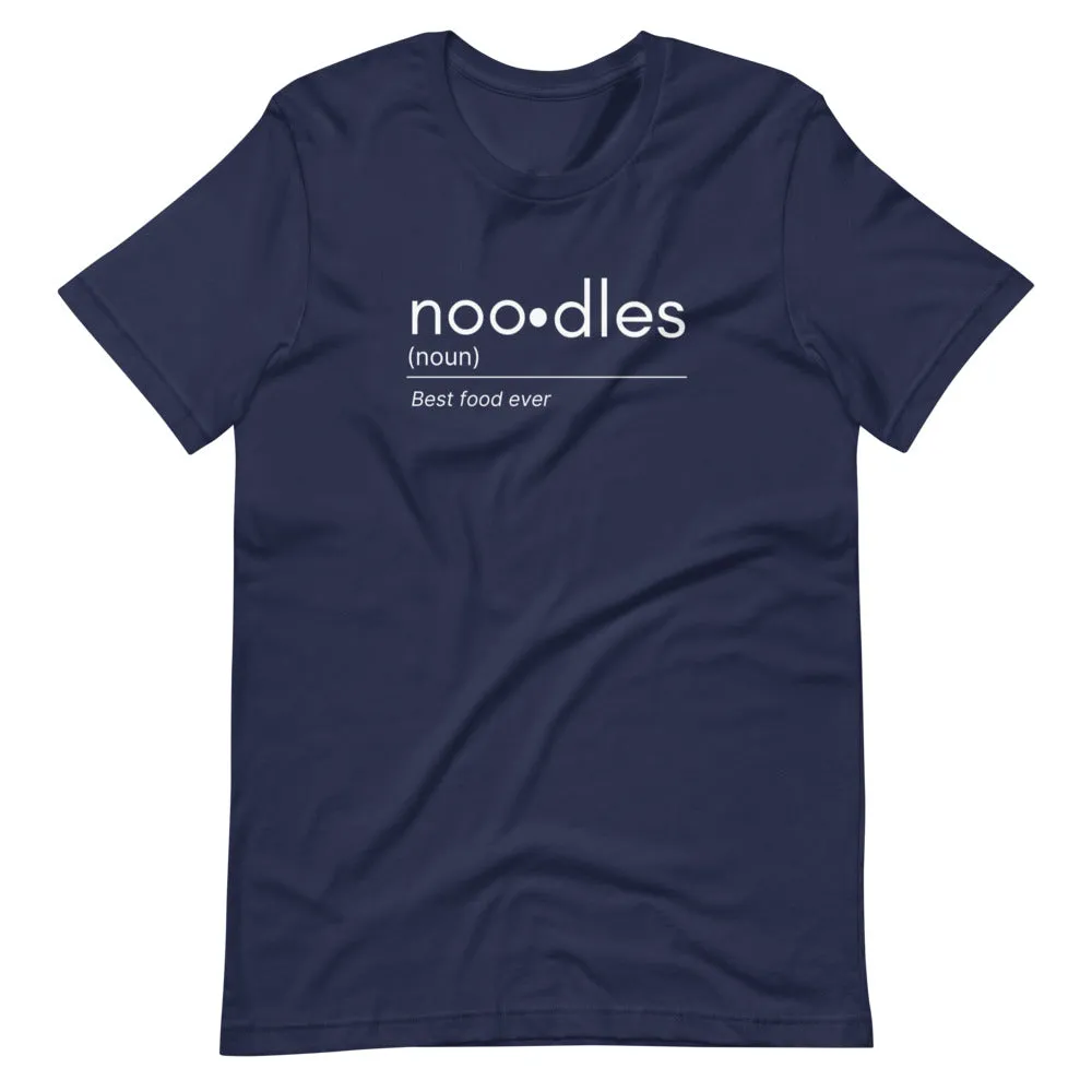 Noo.dle Minimal Tee: Short-Sleeve Unisex T-Shirt (white print)