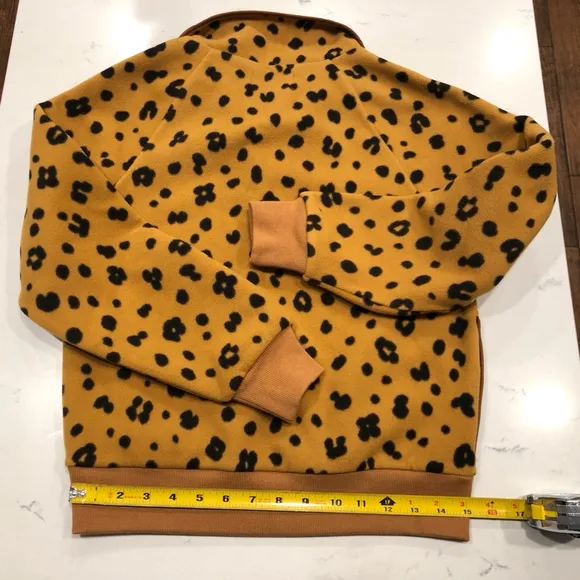 NWT Madewell MWL Betterfleece Half-Zip Sweatshirt in Cheetah Print XS