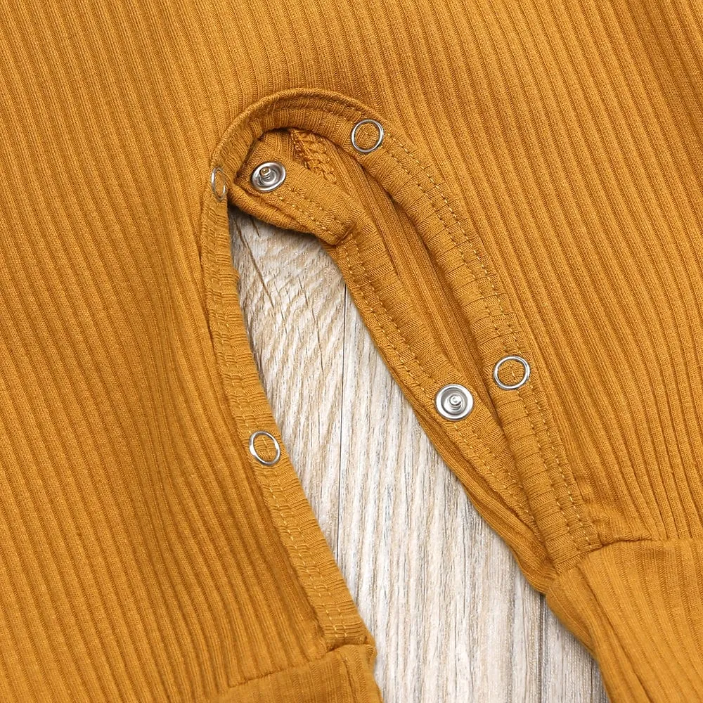 Ochre Henley-Style Sleepsuit