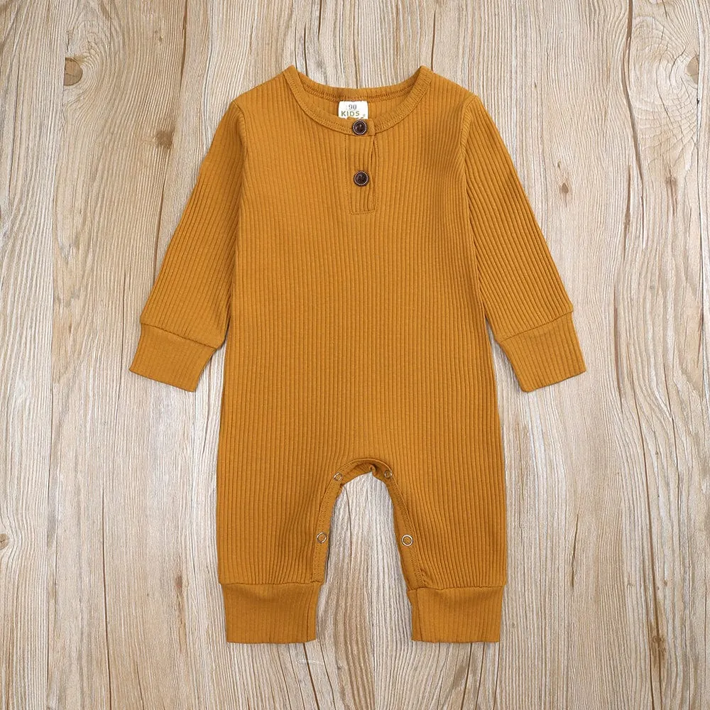 Ochre Henley-Style Sleepsuit