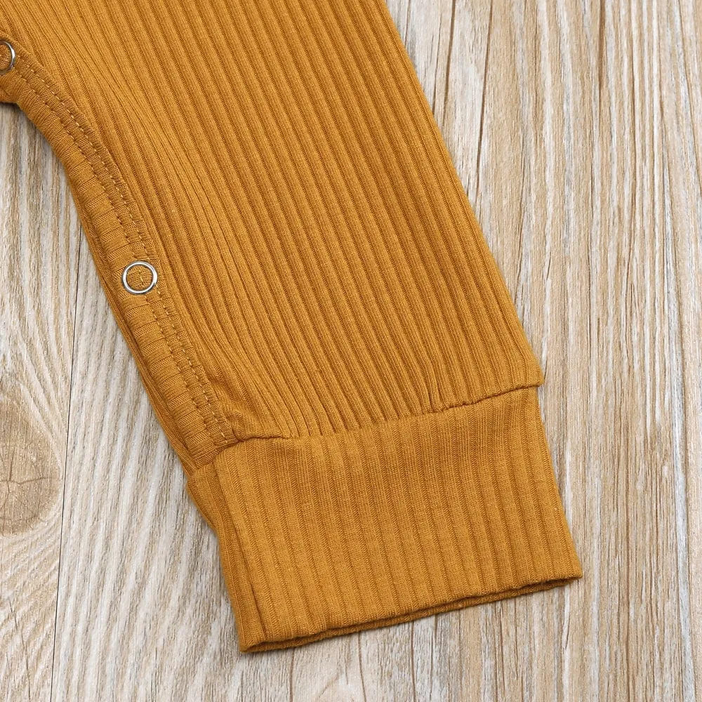 Ochre Henley-Style Sleepsuit