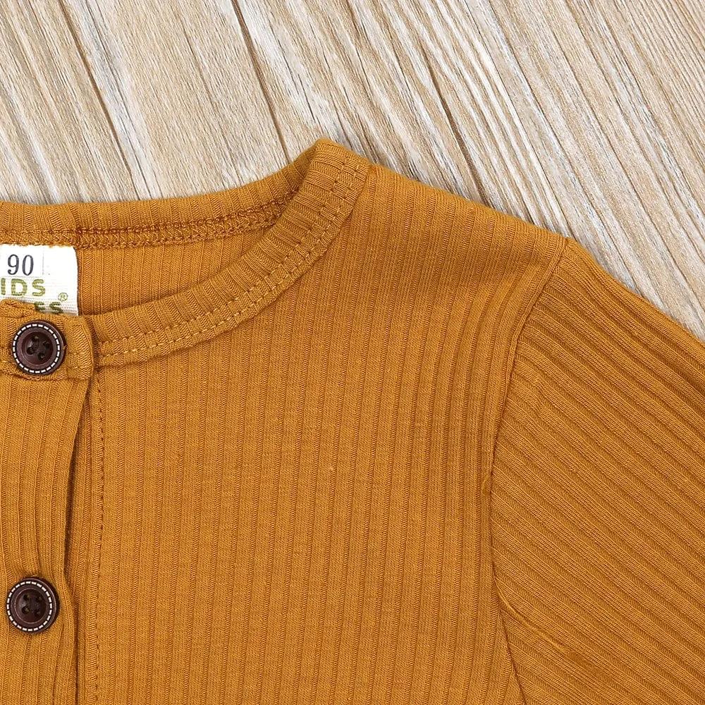 Ochre Henley-Style Sleepsuit