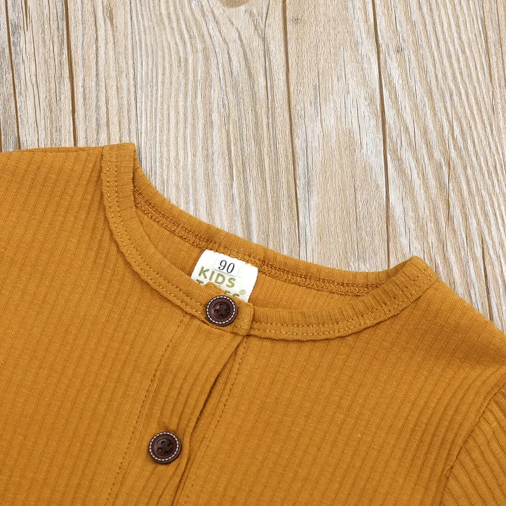 Ochre Henley-Style Sleepsuit