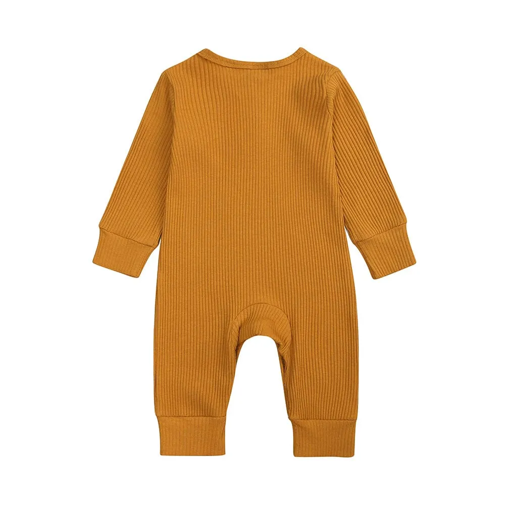 Ochre Henley-Style Sleepsuit