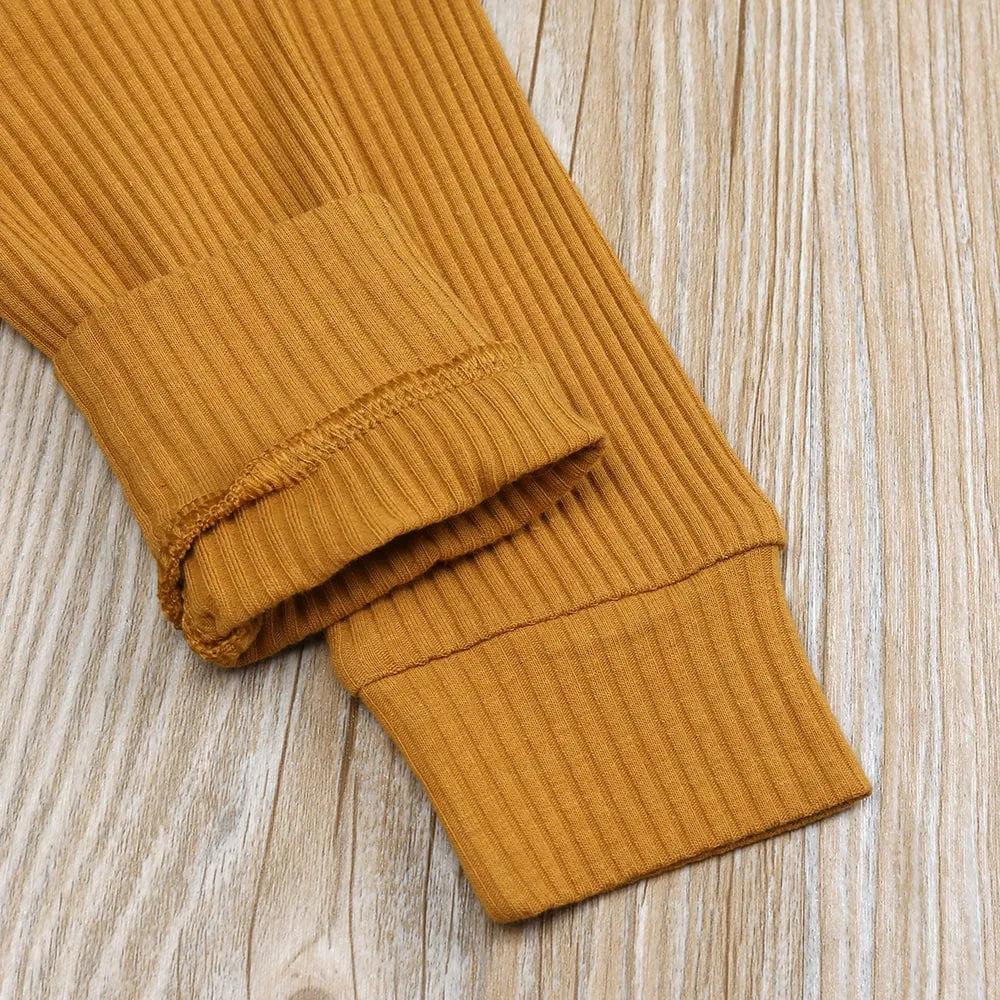 Ochre Henley-Style Sleepsuit