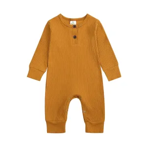 Ochre Henley-Style Sleepsuit
