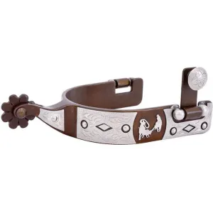 Offset Roping Motif Mens Western Spur